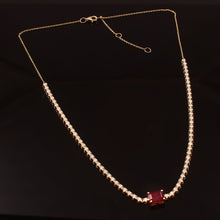 Load image into Gallery viewer, 1.55 CT DIAMOND & 14K YELLOW GOLD WITH RUBY NECKLACE