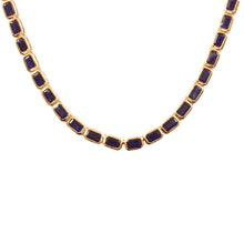 Load image into Gallery viewer, 23.35 CT BLUE SAPPHIRE & 14K GOLD TENNIS NECKLACE