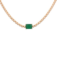 Load image into Gallery viewer, 1.55 CT DIAMOND & 14K YELLOW GOLD WITH EMERALD NECKLACE