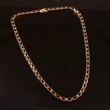 Load image into Gallery viewer, 23.35 CT BLUE SAPPHIRE & 14K GOLD TENNIS NECKLACE