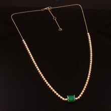 Load image into Gallery viewer, 1.55 CT DIAMOND & 14K YELLOW GOLD WITH EMERALD NECKLACE