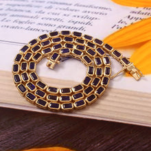 Load image into Gallery viewer, 23.35 CT BLUE SAPPHIRE & 14K GOLD TENNIS NECKLACE