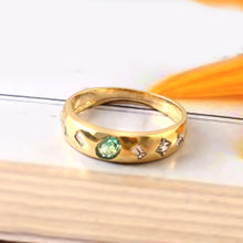 Load image into Gallery viewer, 0.35 CT DIAMOND & 0.25 CT EMERALD 14K YELLOW GOLD RING
