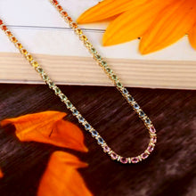 Load image into Gallery viewer, 1.15 CT DIAMOND & 12.50 CT MULTI SAPPHIRE OVAL SHAPE 14K YELLOW GOLD NECKLACE