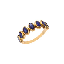 Load image into Gallery viewer, 2.20 CT BLUE SAPPHIRE OVAL BEZEL SETTING 14K YELLOW GOLD RING