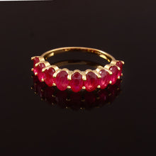Load image into Gallery viewer, 3.25 CT RUBY OVAL 14K YELLOW GOLD RING