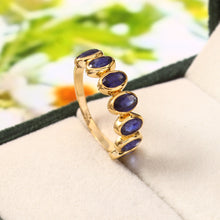 Load image into Gallery viewer, 2.20 CT BLUE SAPPHIRE OVAL BEZEL SETTING 14K YELLOW GOLD RING