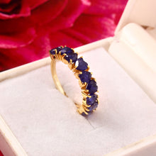 Load image into Gallery viewer, 3.60 CT BLUE SAPPHIRE HEART SHAPE 14K YELLOW GOLD RING