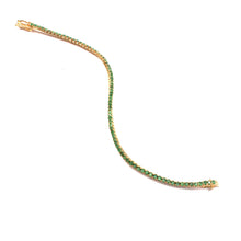 Load image into Gallery viewer, 2.50 CT EMERALD ROUND TENNIS 14K YELLOW GOLD BRACELET