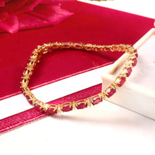 Load image into Gallery viewer, 1.20 CT DIAMOND & 9.05 CT RUBY OVAL TENNISH BRACELET