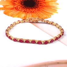 Load image into Gallery viewer, 1.20 CT DIAMOND & 9.05 CT RUBY OVAL TENNISH BRACELET
