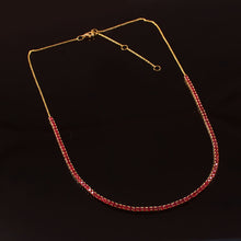 Load image into Gallery viewer, 4.80 CT RUBY 2 MM ROUND 14K YELLOW GOLD NECKLACE WITH CHAIN