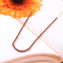 Load image into Gallery viewer, 4.80 CT RUBY 2 MM ROUND 14K YELLOW GOLD NECKLACE WITH CHAIN