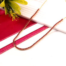 Load image into Gallery viewer, 4.80 CT RUBY 2 MM ROUND 14K YELLOW GOLD NECKLACE WITH CHAIN