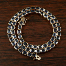 Load image into Gallery viewer, 31.00 CT HEATED BLUE SAPPHIRE 14K GOLD BEZAL SETTING NECKLACE