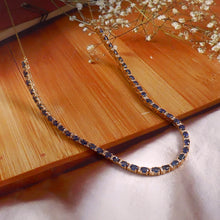 Load image into Gallery viewer, 0.73 DIAMOND & 6.10 CT HEATED BLUE SAPPHIRE 14K GOLD 8 INCH STONE PART WITH 8 INCH CHAIN