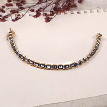 Load image into Gallery viewer, 14.40 CT HEATED BLUE SAPPHIRE BEZAL SETTING 14K GOLD BRACELET