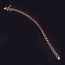 Load image into Gallery viewer, 14.40 CT HEATED BLUE SAPPHIRE BEZAL SETTING 14K GOLD BRACELET