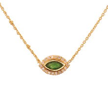 Load image into Gallery viewer, DIAMOND AND 14K YELLOW GOLD WITH EMERALD MARQUIS NECKLACE