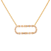 Load image into Gallery viewer, DIAMOND AND BAGUETTE OVAL SHAPE PENDANT CHAIN NECKLACE