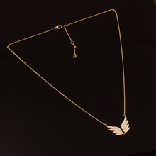 Load image into Gallery viewer, DIAMOND AND 14K YELLOW GOLD WING NECKLACE