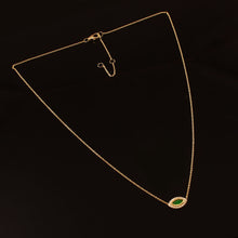 Load image into Gallery viewer, DIAMOND AND 14K YELLOW GOLD WITH EMERALD MARQUIS NECKLACE