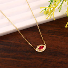 Load image into Gallery viewer, DIAMOND AND14K YELLOW GOLD & RUBY MARQUIS NECKLACE