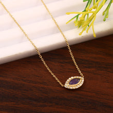 Load image into Gallery viewer, DIAMOND AND14K YELLOW GOLD & BLUE SAPPHIRE MARQUIS NECKLACE