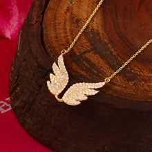 Load image into Gallery viewer, DIAMOND AND 14K YELLOW GOLD WING NECKLACE
