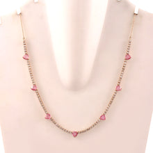 Load image into Gallery viewer, DIAMOND AND 14K ROSE GOLD PINK SAPPHIRE HEART NECKLACE