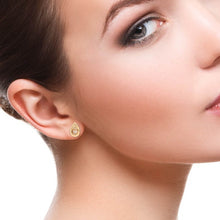 Load image into Gallery viewer, DIAMOND AND BAGUETTE 14K YELLOW GOLD PAIR SHAPE STUDS EARRING
