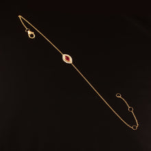 Load image into Gallery viewer, DIAMOND AND 14K YELLOW GOLD WITH RUBY MARQUIS CHAIN BRACELET