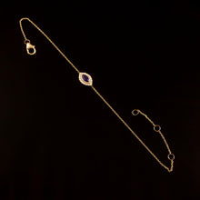 Load image into Gallery viewer, DIAMOND AND 14K YELLOW GOLD BLUE SAPPHIRE MARQUIS CHAIN BRACELET