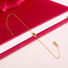 Load image into Gallery viewer, DIAMOND AND 14K YELLOW GOLD WITH RUBY MARQUIS CHAIN BRACELET