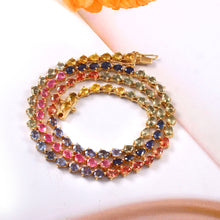 Load image into Gallery viewer, MULTI SAPPHIRE AND 14K YELLOW GOLD NECKLACE