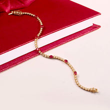Load image into Gallery viewer, DIAMOND AND 14K YELLOW GOLD WITH RUBY BRACELET