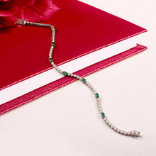 Load image into Gallery viewer, DIAMOND & 14K WHITE GOLD WITH EMERALD BRACELET