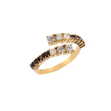 Load image into Gallery viewer, DIAMOND AND 14K YELLOW GOLD WITH BLACK DIAMOND RING