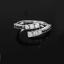 Load image into Gallery viewer, DIAMOND AND 14K WHITE GOLD WITH BLACK DIAMOND RING