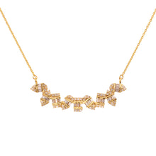Load image into Gallery viewer, DIAMOND AND DIAMOND BAGUETTE & 14K YELLOW GOLD NECKLACE