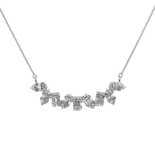 Load image into Gallery viewer, DIAMOND AND DIAMOND BAGUETTE & 14K WHITE GOLD NECKLACE