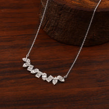 Load image into Gallery viewer, DIAMOND AND DIAMOND BAGUETTE & 14K WHITE GOLD NECKLACE