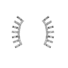 Load image into Gallery viewer, 0.25 CT DIAMOND AND BAGUETTE 14K WHITE GOLD EARRING