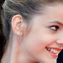 Load image into Gallery viewer, 0.25 CT DIAMOND AND BAGUETTE 14K WHITE GOLD EARRING