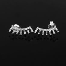 Load image into Gallery viewer, 0.25 CT DIAMOND AND BAGUETTE 14K WHITE GOLD EARRING