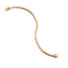 Load image into Gallery viewer, 5.20 CT LAB DIAMOND 14K YELLOW & WHITE GOLD TENNIS BRACELET