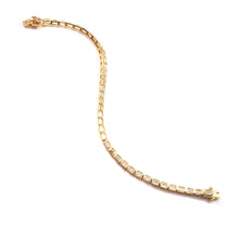 Load image into Gallery viewer, 4.10 CT LAB DIAMOND 14K YELLOW & WHITE GOLD BEZEL SETTING TENNIS BRACELET