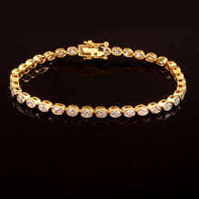 Load image into Gallery viewer, 5.20 CT LAB DIAMOND 14K YELLOW & WHITE GOLD TENNIS BRACELET