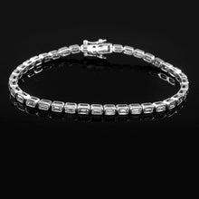 Load image into Gallery viewer, 4.10 CT LAB DIAMOND 14K YELLOW & WHITE GOLD BEZEL SETTING TENNIS BRACELET