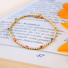 Load image into Gallery viewer, 0.95 CT DIAMOND & 14K YELLOW GOLD WITH MULTI SAPPHIRE BRACELET